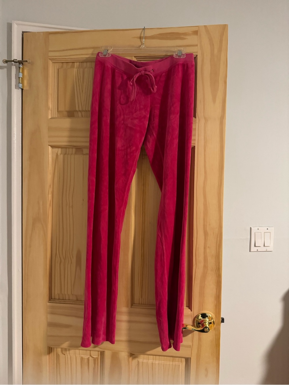 Juicy Couture Hot Pink Velour pants with Drawstring